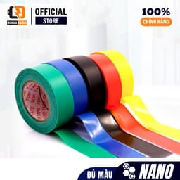 Băng keo điện Nano chính hãng dài 20 ya màu đen, trắng, đỏ, vàng, xanh lá, băng dính điện Nano 2