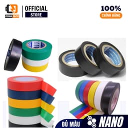 Băng keo điện Nano chính hãng dài 20 ya màu đen, trắng, đỏ, vàng, xanh lá, băng dính điện Nano 4