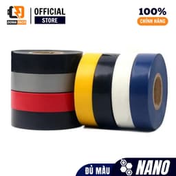 Băng keo điện Nano chính hãng dài 20 ya màu đen, trắng, đỏ, vàng, xanh lá, băng dính điện Nano 6