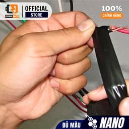 Băng keo điện Nano chính hãng dài 20 ya màu đen, trắng, đỏ, vàng, xanh lá, băng dính điện Nano 7