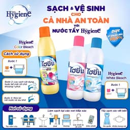 Tẩy Mốc Quần Áo Hygiene Nước Tẩy Trắng Quần Áo Trắng và Màu 500ml Thái Lan 6