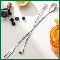 Combo 10 muỗng khuấy 2 đầu inox 304,thìa barspoon pha cooktail, cafe, trà cao cấp,sang trọng Mixmore 5