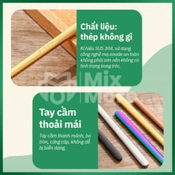 Combo 10 muỗng,thìa khuấy inox 304 cán dài dùng pha cà phê,trà cao cấp sang trọng Mixmore 4
