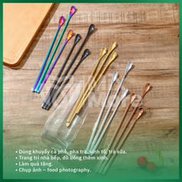 Combo 10 muỗng,thìa khuấy inox 304 cán dài dùng pha cà phê,trà cao cấp sang trọng Mixmore 5