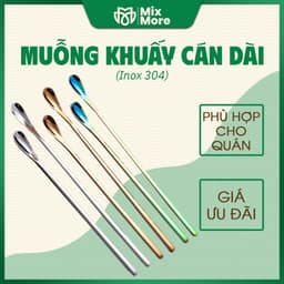 Muỗng,thìa khuấy inox 304 cán dài dùng pha cà phê,trà cao cấp sang trọng an toàn vệ sinh Mixmore 1