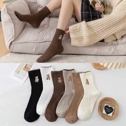 Sét 5 Đôi Tất Gấu Tất Gấu Cổ Cao Siêu Đẹp Sang Chảnh Và Thời Trang Phong Cách Hàn Quốc 1