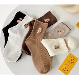 Sét 5 Đôi Tất Gấu Tất Gấu Cổ Cao Siêu Đẹp Sang Chảnh Và Thời Trang Phong Cách Hàn Quốc 9