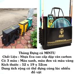 Thùng Đựng Cá Đa Năng MINGTU 50cm, thùng đựng dụng cụ câu cá gấp gọn tiện dụng 3 màu BB65 2