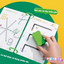 Bộ Tập Tô Viết Xoá thông minh 64 trang-Tặng kèm 6 bút màu-Rèn kĩ năng sớm cho bé từ 2-5 tuổi 3