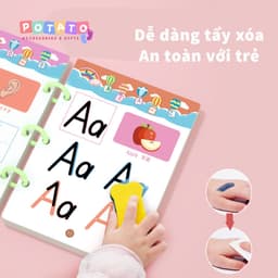 Bộ Tập Tô Viết Xoá thông minh 64 trang-Tặng kèm 6 bút màu-Rèn kĩ năng sớm cho bé từ 2-5 tuổi 4