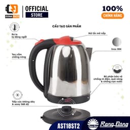 Ấm Siêu Tốc Rạng Đông RD - AST18ST23 inox 304 1,8 Lít Đun Sôi Nhanh Cách Điện An toàn 4