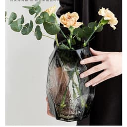 Bình hoa thuỷ tinh hình đa giác màu xám khói hiện đại - HDBTT0001 3
