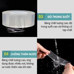 Băng Dính 2 Mặt 5M Nano Trong Suốt Siêu Dính Mọi Bề Mặt Tiện ích 6
