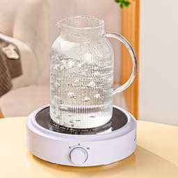 Bộ Bình Nước Thủy Tinh Chịu Nhiệt Bình Đựng Nước Kèm 6 Cốc Thủy Tinh Để Bàn Sang Trọng Dung Tích 1,6L_M119 6