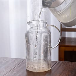 Bộ Bình Nước Thủy Tinh Chịu Nhiệt Bình Đựng Nước Kèm 6 Cốc Thủy Tinh Để Bàn Sang Trọng Dung Tích 1,6L_M119 8