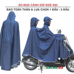 Áo mưa cánh dơi Size Đại bao toàn thân xe máy 2 đầu - 1 đầu + Áo mưa size to 5XL - Super Size 1