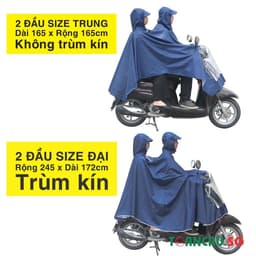 Áo mưa cánh dơi Size Đại bao toàn thân xe máy 2 đầu - 1 đầu + Áo mưa size to 5XL - Super Size 4
