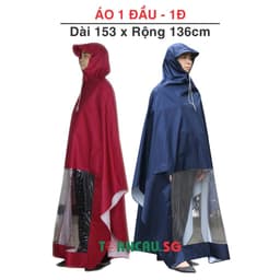 Áo mưa cánh dơi Size Đại bao toàn thân xe máy 2 đầu - 1 đầu + Áo mưa size to 5XL - Super Size 8