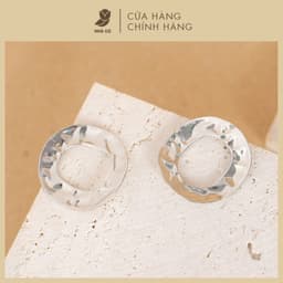 Bông Tai Hình Tròn NHÀ CÚ Bản To Cây Xỏ Bạc 925 Phong Cách Vintage Đi Tiệc 18051 1