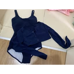 [Hoả Tốc Sẵn] Bộ bơi nữ , bikini liền thân ba lỗ áo khoác dài tay hồng đậm cao cấp QC 9