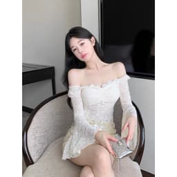 Áo Ren Dài Tay Loe ôm tôn dáng có đệm mút m804 4