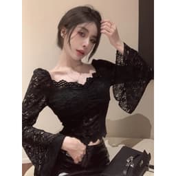 Áo Ren Dài Tay Loe ôm tôn dáng có đệm mút m804 9