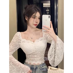 Áo Ren Dài Tay Loe ôm tôn dáng có đệm mút m804 8