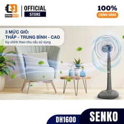 Quạt đứng lỡ senko DH1600 thân sắt, 3 cánh, hẹn giờ, gió mạnh, tiết kiệm đIện bảo hành 2 năm 3