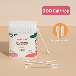 ( K&S ) Combo 5 Hộp Tăm Bông Trẻ Em 200 Que Hãng Vcoool,Misuta Kháng Khuẩn Cho Bé . 4