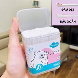 ( K&S ) Combo 5 Hộp Tăm Bông Trẻ Em 200 Que Hãng Vcoool,Misuta Kháng Khuẩn Cho Bé . 5
