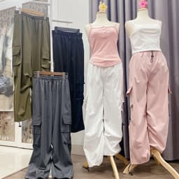QUẦN KAKI ỐNG RỘNG ROCKY- DÂY RÚT BO GẤU- Phong cách Retro- Túi hộp cá tính cho nữ m014 DUY QUẦN NỮ 5
