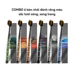 COMBO 6 Bàn chải đánh răng Pha Lê lông tơ mềm mại, Bàn chải than tre hoạt tính Nhật Bản chải Êm Sạch 6
