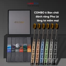 COMBO 6 Bàn chải đánh răng Pha Lê lông tơ mềm mại, Bàn chải than tre hoạt tính Nhật Bản chải Êm Sạch 1