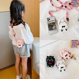 [Lớn, vừa điện thoại] Túi đeo chéo silicon hình mèo cười thời trang đựng bao lì xì, mỹ phẩm, điện thoại, làm quà tặng 1