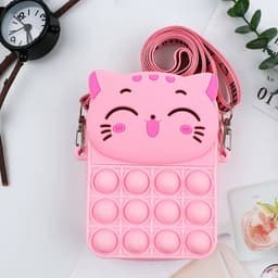 [Mới] Túi xách nữ đeo chéo silicon hình mèo cười, bong bóng pop-it thời trang dễ thương 5