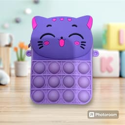 [Mới] Túi xách nữ đeo chéo silicon hình mèo cười, bong bóng pop-it thời trang dễ thương 6
