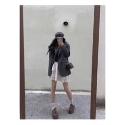 [Sẵn Xám] Áo Blazer Nữ Dáng Dài Áo Vest Nữ Blazer Form Rộng Kiểu Hàn Quốc Áo Khoác Nữ Mùa Đông Đi Làm Đi Chơi AZ1073 8