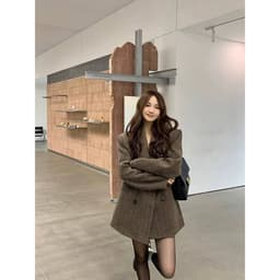 [Sẵn] Áo Blazer Dạ Tweed Dáng Dài Nữ Phong Cách Retro Hàn Quốc Đi Đà Lạt Thu Đông Chali AD2475 2