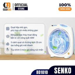 Quạt bàn đảo Senko BD1010 40W, Quạt hộp đảo gió chuyển hướng điện 3 cấp gió bảo hành 24 tháng 2