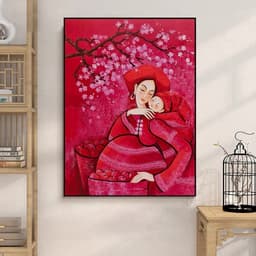 Tranh canvas treo tường cô gái dân tộc decor homestay khach sạn 60 x 90 cm 8