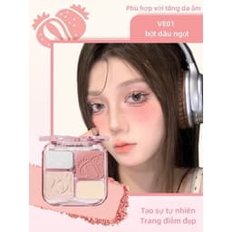 [ VEECCI ] VEECCI Phấn Má Hồng ,  Highlight bắt sáng 4trong1 Sắc Tông Nude Tự Nhiên 9g 4