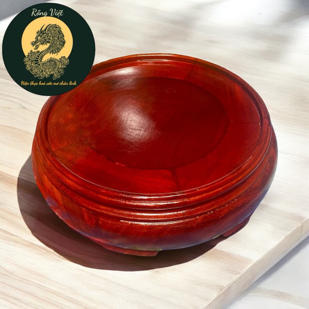 Đế gỗ kê bát lư hương RỒNG VIỆT, chân đế tròn ban thờ thần tài, đủ kích thước gỗ Hương cao cấp