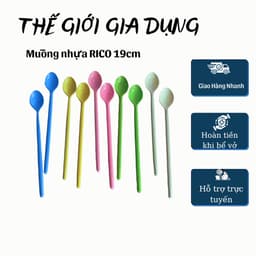 muỗng sinh tố-muỗng trà chanh nhựa dài mầu ngẫu nhiên 6