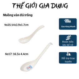 Muỗng ( thìa) cơm vân đá, súp, chè,  nhựa Melamine 2 size lớn nhỏ No25 No32 3