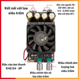 Mạch sub 600w, Mạch Siêu trầm Zk-6001 DC18-50V Loa siêu trầm 2