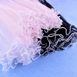 (4.5mx28cm) Giấy gói hoa-cuộn VOAN NGỌC,voan sóng viền ngọc trang trí bó hoa/bánh sinh nhật 8