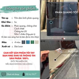 Giấy decal dán kính cửa chống nắng nóng UV , phim cách nhiệt cửa sổ decan phản quang chống nhìn trộm 3