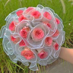 Voan Lưới quấn bánh kem/cuốn hoa cuộn nơ voan quấn thành bánh, bó hoa 8