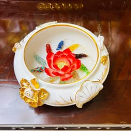 Bát thả hoa bạch ngọc RỒNG VIỆT, bát minh đường sứ trắng dát vàng cao cấp, độc đáo và sang trọng. 2
