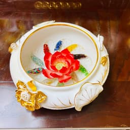 Bát thả hoa bạch ngọc RỒNG VIỆT, bát minh đường sứ trắng dát vàng cao cấp, độc đáo và sang trọng. 7